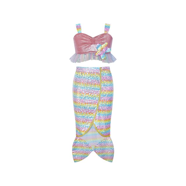 Robe Fille Mermaid Costume Princesse Halloween Étoile de Mer 7-8 Ans
