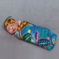 Honeii Little Sea Turtles Print Swaddle Blanket and Hat Set Newborn