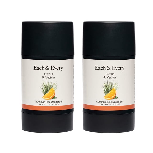 Desodorante Each & Every Citrus & Vetiver, 75 ml, sin aluminio