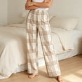 thumbnail image 5 of Ohufall Pajama Pant for Women Plaid Elastic Waist Soft Pant Sleep Lounge Comfort Casual Sleepwear, 5 of 9