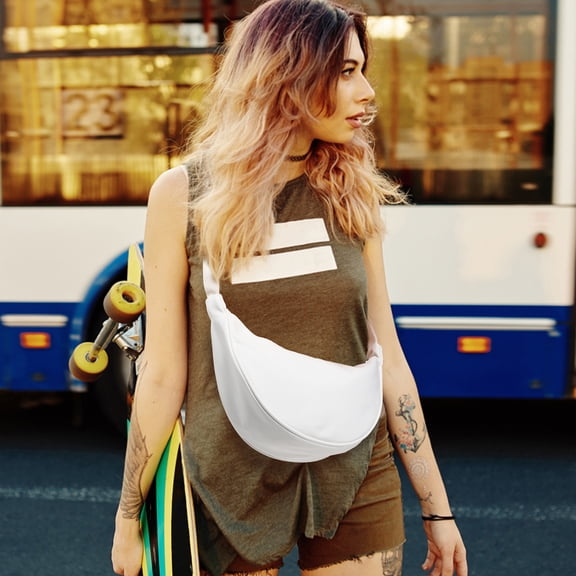 FOMIYES White Nylon Crossbody Bag for Women with Zipper Closure, Stylish Daily Storage and Convenient Carry