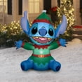 thumbnail image 2 of 4.5 ft Stitch as Elf Christmas Airblown Yard Inflatable, Multicolor, by Disney, 2 of 6