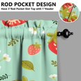 thumbnail image 5 of Strawberry Kitchen Curtain Valance 3 Piece Set Short Curtain Sink Window Decor 36 Inch Small Window Treatment Tier 27.5x36 Length, 5 of 6