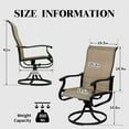 thumbnail image 3 of Outdoor Swivel Rocker Dining Chairs Set of 4 - High Back All-Weather Textilene Mesh & Metal Frame, Comfortable Patio Chairs for Garden, Deck, Backyard (Brown), 3 of 8