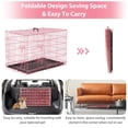 thumbnail image 4 of CL.HPAHKL Durable Wire Dog Crate, Folding Metal Dog Kennel Double Door Dog Cage with Plastic Tray, Pet Crate for Large Dog Indoor Outdoor Travel (Pink, 36 inch), 4 of 8