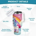 thumbnail image 3 of JSTEL Unicorn Rainbow 30 oz Tumbler Stainless Steel Water Bottle Vacuum Insulated Cup with Straw Lid & Handle For Travel Car Cup Holder, 3 of 8