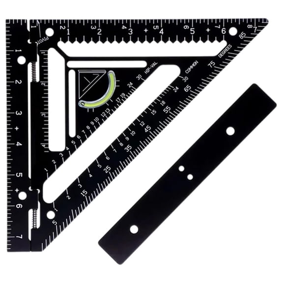 Innovative Rafter Square Tool Rafter Square Tool Adjustable Carpentry Squares High Precision Aluminum Alloy Triangle Ruler With Block 1ml