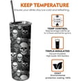 thumbnail image 6 of Skull Tumbler 20 oz Travel Skull Coffee Mug Skull Mug Stainless Steel Insulated Skinny Tumblers with Lid and Straw Skull Lover Gifts for Women, 6 of 6