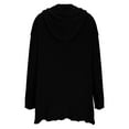thumbnail image 6 of XPMWRP Women's Hoodie V neck Sweaters Long Sleeve Chunky Cable Knit Solid Color Pullover Sweaters Fall Trendy Casual Tunic Sweater Black S, 6 of 8