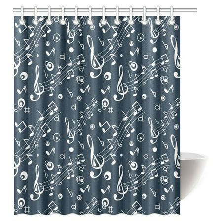 Mypop Music Decor Shower Curtain Musical Notes And Clef Sheet Mypop Music Decor Shower Curtain Musical Notes And Clef Sheet Pattern Artsy Decorations Abstract Print