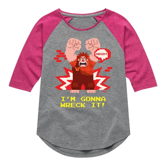 Disney Wreck It Ralph - I'm Gonna Wreck It - Toddler & Youth Girls Raglan Graphic T-Shirt