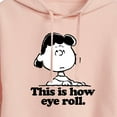 thumbnail image 3 of Peanuts - Lucy This Is How Eye Roll - Juniors Cropped Pullover Hoodie, 3 of 6