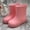 Pink, variant on Kid Girl's Thickened Sole Solid Color Anti-Slip Wading Boots Ankle Rain Boots Waterproof PVC Garden Boots Four-Season Fleece-Lined Water Shoes