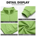 thumbnail image 5 of Quarter Zip Sweatshirt Men Stand Collar Athletic Fleece Pullover 1/4 Lightweight Ribbed Hem Cuffs Loose Fit Tops Active Fall Long Sleeve Casual Sweatshirts Green S, 5 of 6