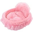 thumbnail image 1 of NETSENG Cute Princess Pet Bed Bow-TIE Lace Cat Dog Bed (Pink), 1 of 5