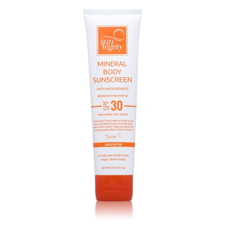 Suntegrity UNSCENTED Mineral Body Sunscreen, Broad Spectrum SPF 30 - 5oz