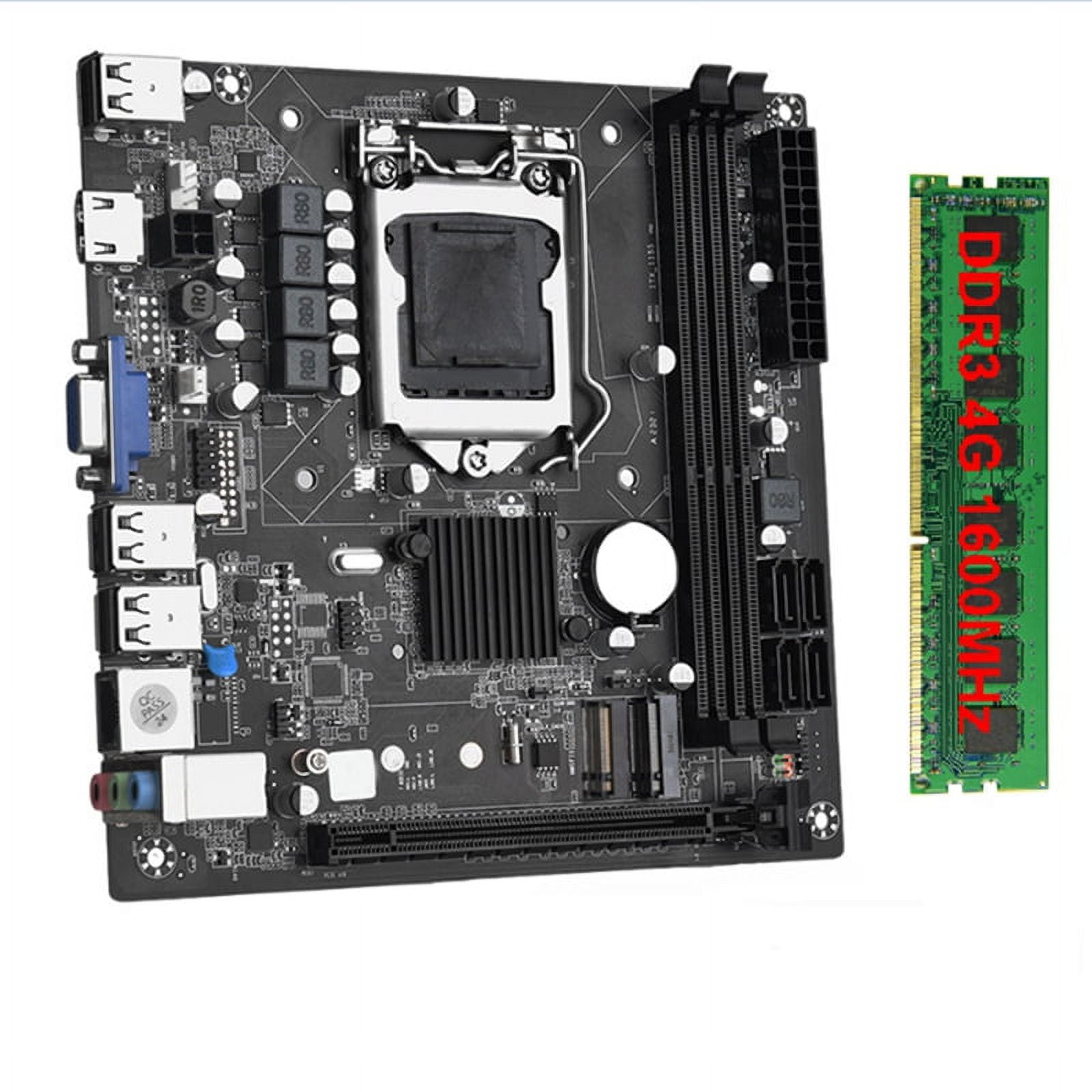 ITX H61 Desktop Motherboard with 1x4G DDR3 1600MHz RAM CPU LGA 1155 Support Up to 16GB RAM Slots 100M Network Card Walmart