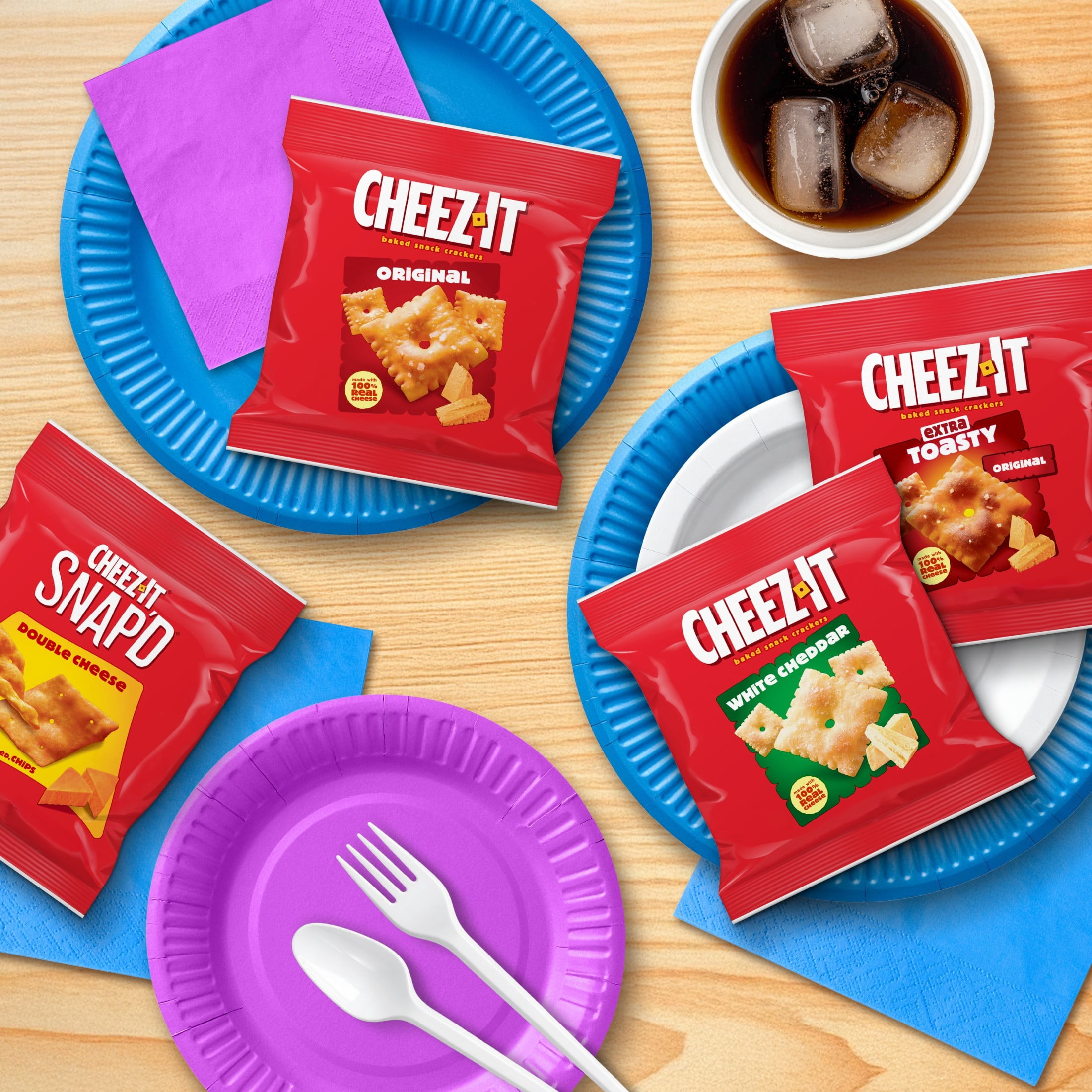 (4 pack) Cheez-It Variety Pack Cheese Crackers, Baked Snack Crackers, 20 Count