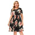 thumbnail image 7 of Hanna Nikole Women Plus Size Casual Short Sleeve Dresses Empire Waist Dress Elastic Crew Neck A-Line Dress with Pockets, 7 of 7