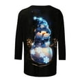 thumbnail image 4 of LEKWK Women's Christmas Blouses Xmas Tree Crew Neck 3/4 Sleeve Tops Christmas Crew Neck Women Holiday Womens Festive Christmas Tops, 4 of 5