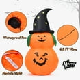 thumbnail image 6 of Gymax 5ft Inflatable Halloween Pumpkin Decoration w/ LED Light Witch Hat, 6 of 8