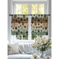 thumbnail image 4 of Animal Paw Print Sheer Curtains for Living Room Bedroom, Dog Claws Pattern Brown Green Wooden Striped Light Filtering Sheer Curtains, Rod Pocket Voile Window Drapes, 2 Panels Set 52"x 54", 4 of 7