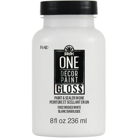 UPC: 0028995119026 | FolkArt ONE Decor Gloss Paint 8oz-Wicked White