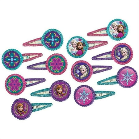Disney Frozen Hair Clip Birthday Party Favour Accessory and Prize Giveaway (12 Pack) Multi Color 1 x 2 .
