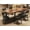 Rustic, variant on Tomnk 7-Piece Dining Table Set for 4-6, Extendable Kitchen Table Cushion Chairs Set of 6 with 6 Chairs, Rectangle Dining Table with Metal Frame & MDF Board, Folding for Small Apartment, Black
