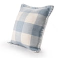 thumbnail image 3 of Ox Bay Denver Hand-Woven Light Blue/Ivory Plaid Polyester Family Friendly Indoor/Outdoor Throw Pillow, 20" x 20",Count Per Pack 1, 3 of 11
