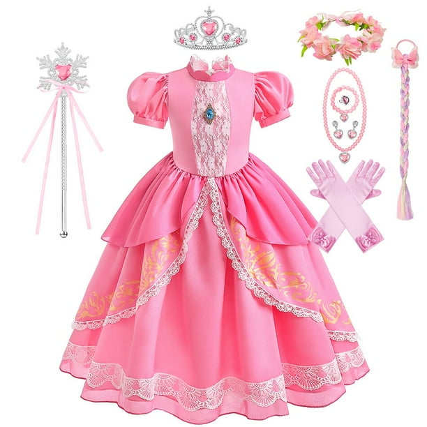 Vestido de princesa de melocotón de lujo para niña, disfraz de fiesta de cumpleaños, fantasía de Anime, juego de rol, vestido de baile, trajes elegantes para niños Fivean unisex