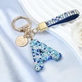 thumbnail image 3 of Pink Blue White Initial Letter Keychain Gift for Women Bling Sparkly Cute Backpack Car Key Accessories Lanyard, 3 of 6