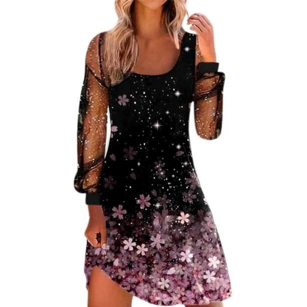 Minivestido Sexy de cuello alto para mujer, vestido brillante con corsé, vestido de tubo de malla de manga larga, ajustado para fiesta, Club y noche Fridja NMB2754