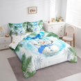 thumbnail image 3 of Homewish Snowman Snowflake 7pcs Bedding Comforter Set for Preppy Children Teens,Happy Xmas Christmas Queen Bedding Sets Super Cozy,Green Tree Leaves Queen Sheet Sets,Lightweight Room Decor, 3 of 8