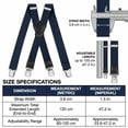 thumbnail image 4 of FEDPOP Men's Heavy Duty X-Back Suspenders with Metal Clips Navy Blue, 4 of 7