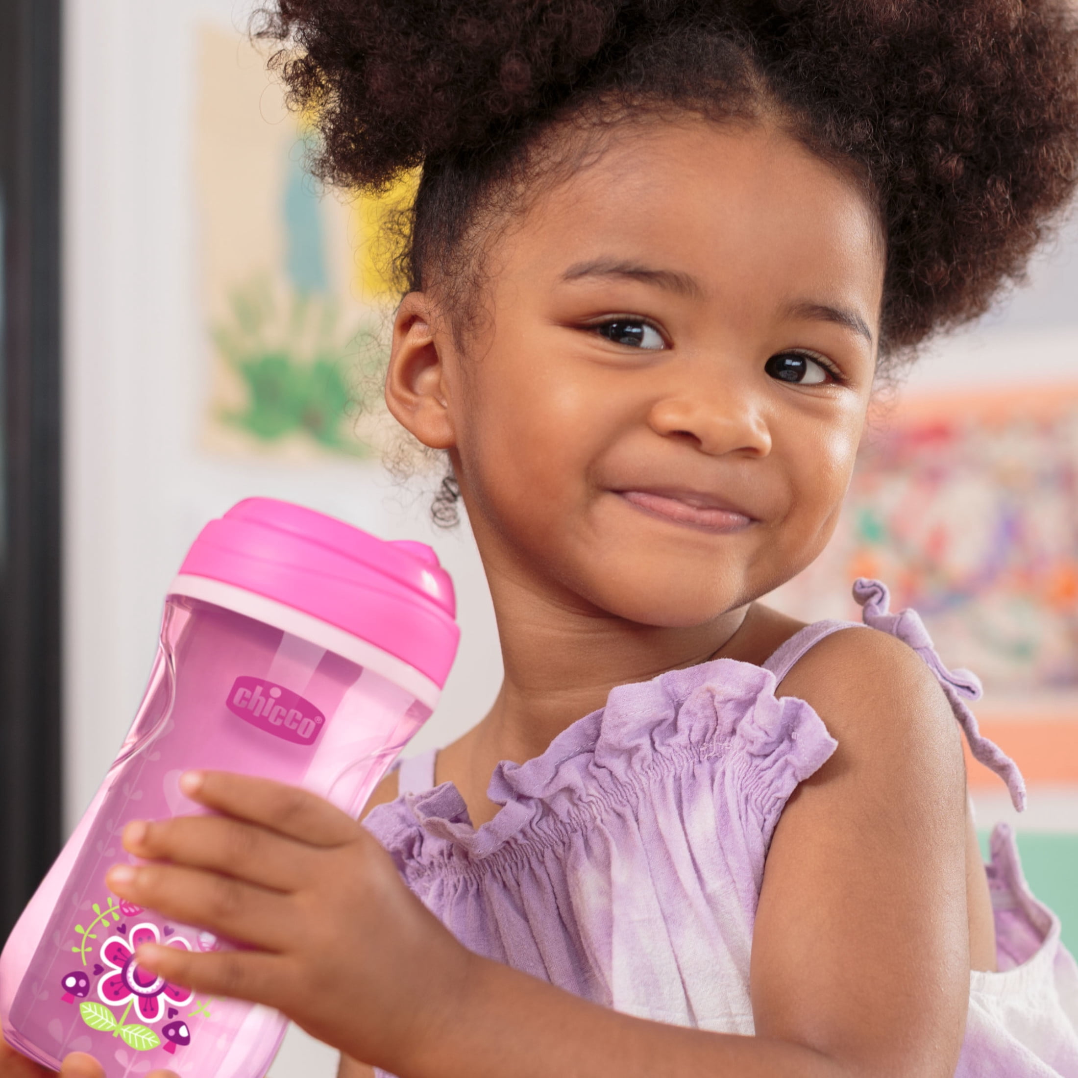 Chicco Insulated Rim Spout Trainer Cup 9oz Pink/Purple 12m+ (2pk)