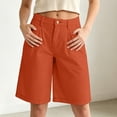 thumbnail image 2 of Women's Bermuda Long Shorts with Pockets, 9" Wide Leg Knee Length Shorts for Women, Walking Casual Workout Bottoms, 2 of 7