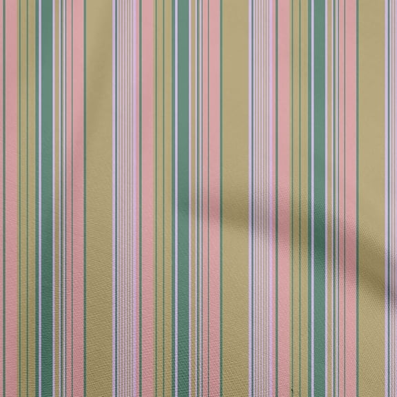 oneOone Polyester Spandex Olive Green Fabric Stripes Craft Projects Decor Fabric Printed By The Yard 56 Inch Wide-XZ