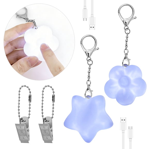 2PCS Rechargeable Purse Light Handbag Light,Love Wallet Tote Bag Touch Sensing Night Lights for Inside Purse, Heart Purses Lights Keychain,Rechargeable LED Automatic Glow Lamp for Valentine