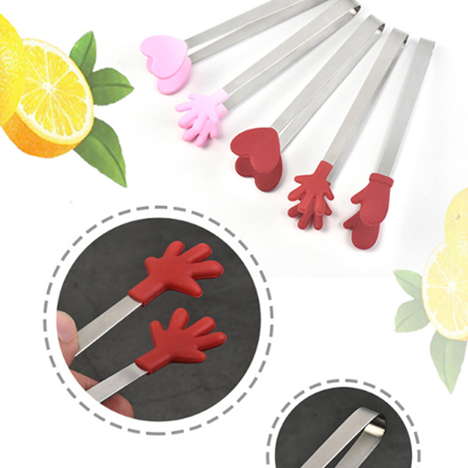 Gwong Food Clip Portable Cute Stainless Steel Mini Hand-Shaped Ice Cube Sugar Tong for Kitchen(Type 4) - image 3 of 10