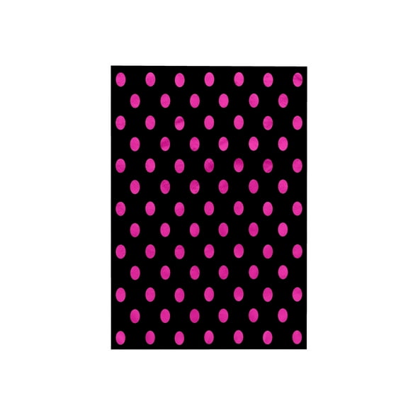3dRose, Black and Pink Polka Dot Print, 15x22 Hand Towel