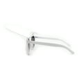 thumbnail image 4 of Womens Large Flip Up Visor Flat Top Horn Rim Plastic Sunglasses White Smoke, 4 of 4