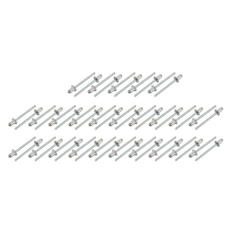 Countersunk Aluminum Rivet - Tasharina M4x6.4mm Aluminum Open End Countersunk Head Blind Rivets Silver Tone 50 Pcs
