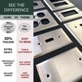 thumbnail image 4 of Rio Salto Toggle Switch 1-Gang Stainless Steel Wall Plate, STANDARD SIZE Thick Metal Plate Outlet Cover Duplex Receptacle Silver  Toggle Switch 1-Gang 10-Pack, 4 of 6
