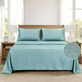 thumbnail image 4 of Mainstays Super Soft Brushed Microfiber Pillowcase Set, Blue Cameo Embossed Hayden Paisley, King, 2 Piece, 4 of 7