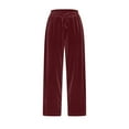 thumbnail image 4 of Mitankcoo Women's Velvet Straight-Leg Pants - Drawstring with Pockets - Casual Winter Long Trousers, 4 of 6