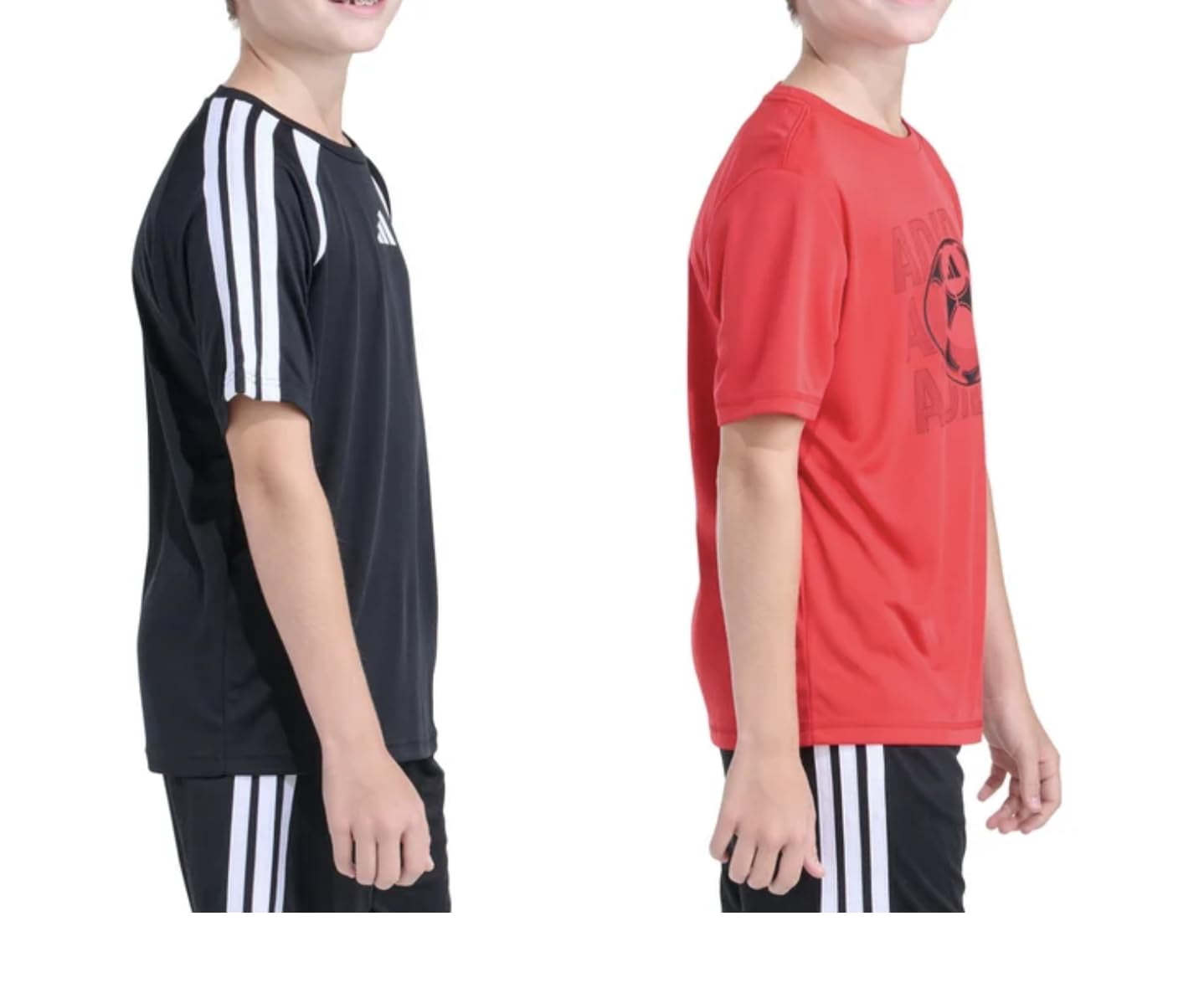 adidas Youth Boy's 2 Pack Short Sleeve T-Shirts (US, Alpha, Medium, Regular, Red (Black/Red))