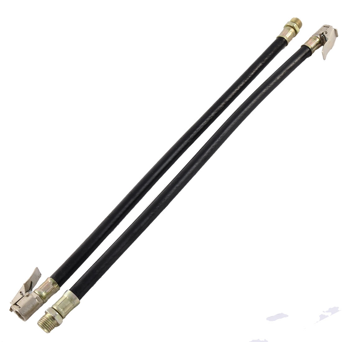 Rubber Flexible Handheld Bicycle Motorcycle Tire Air Inflator Hose 1/4BSP Thread Dia 2pcs