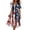 Blue, variant on KLHDSF 250 Anniversary USA Merchandise Dresses For Women Short Sleeve V Neck Tie Waist Foral Elegant Summer Dress Red XXL