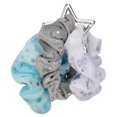 thumbnail image 1 of Iscream - Juego de 3 coleteros de terciopelo y forro polar suave y sedoso, color azul cielo, gris nube y blanco estrellado, 1 of 5